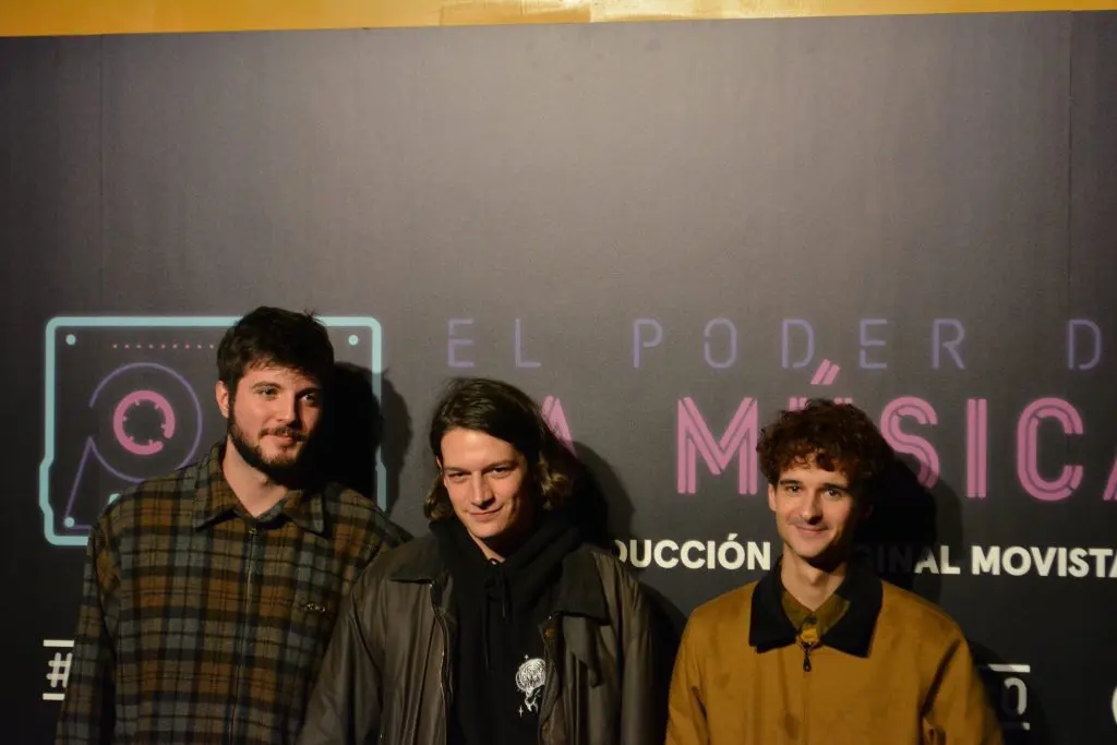 Parte de los integrantes de Carolina Durante, en la presentación de El poder de la música. ( Diego Ibáñez, Juan Pedrayes y Mario del Valle, )