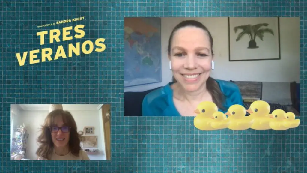 Un momento de la entrevista con Sandra Kogut