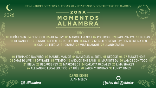 Zona Momentos Alhambra 2026 Noches del Botánico
