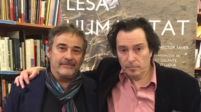 Eduard Fernández y Hector Fáver en la promoción de LESA HUMANITAT