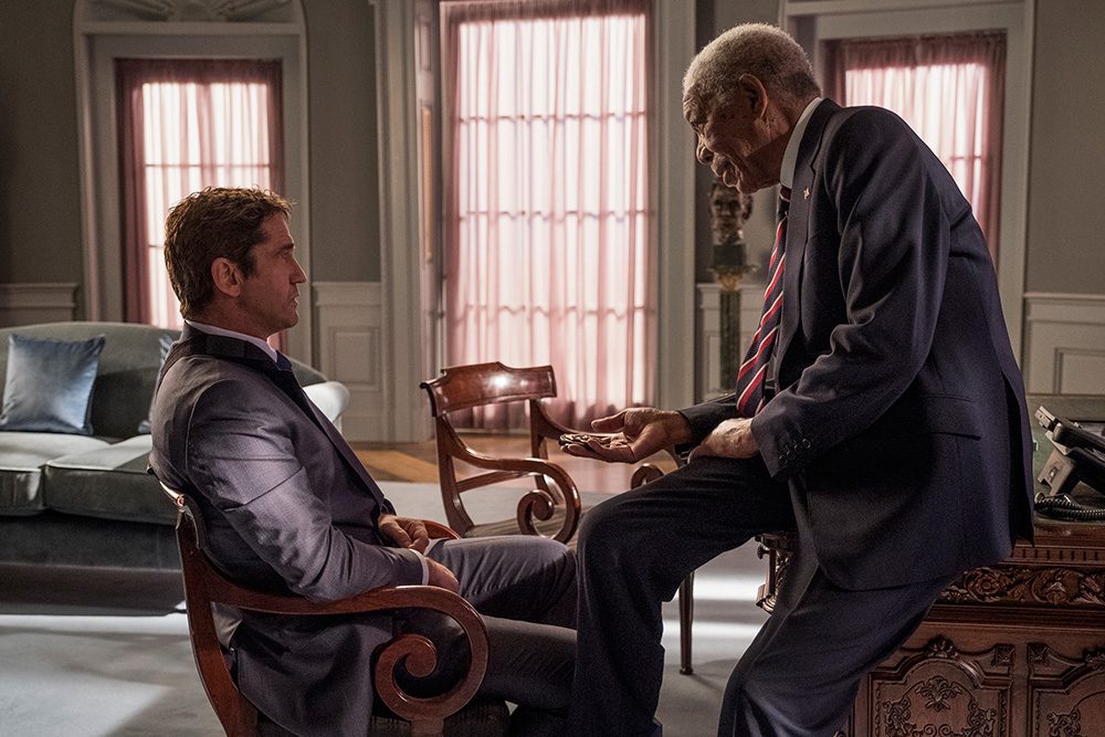 Gerard Butler y Morgan Freeman en Objetivo: Washington D.C.