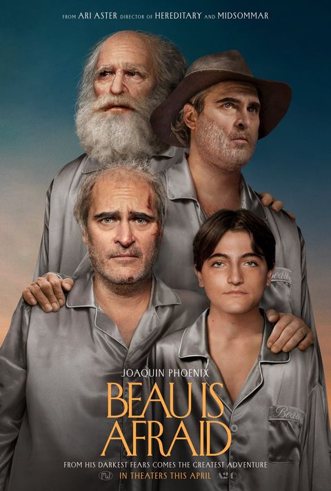 Las distintas edades de Beau en el cartel de la película Beau tiene miedo